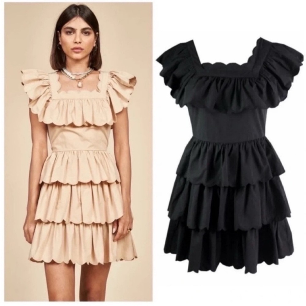 Hunter Bell Ramsey Ruffle Mini Dress Black